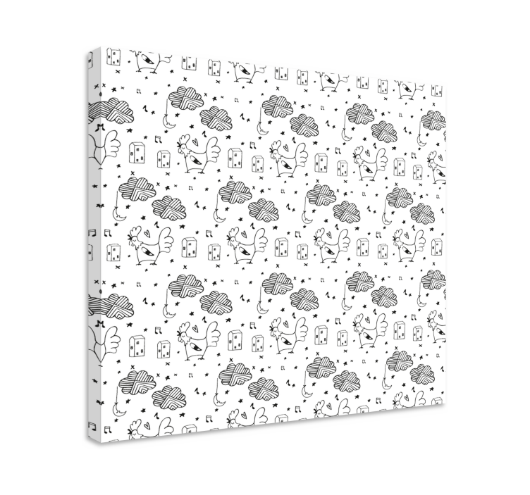 Ζωγραφική καμβά με ζώα Γοητευτικοί Φτερωτοί Φίλοι - TenStickers