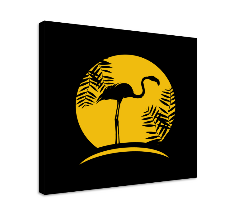 Ζωγραφική καμβά με πουλιά σιλουέτα κομψού φλαμίνγκο - TenStickers
