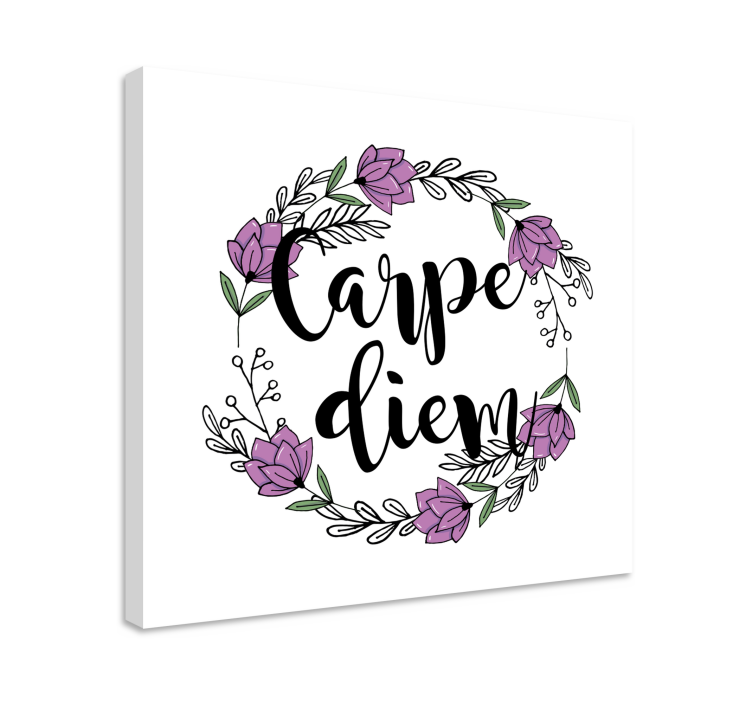 Carpe diem floral μοτίβο κινητήριος καμβάς - TenStickers