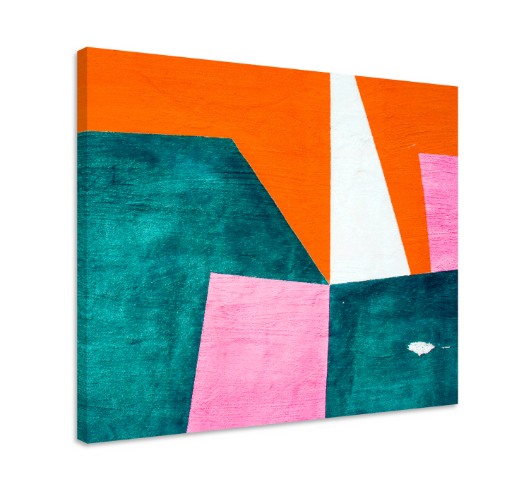 Γεωμετρικός καμβάς Αφηρημένη πορτοκαλί σύνθεση - TenStickers