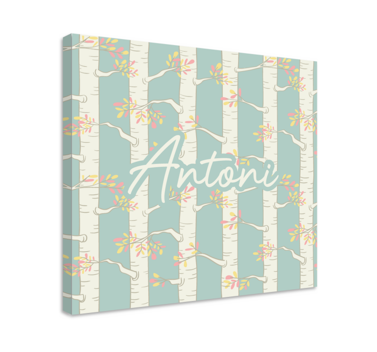 Ζωγραφική λουλουδιών και φυτών σε καμβά Ανθισμένα Μπερσάκια - TenStickers