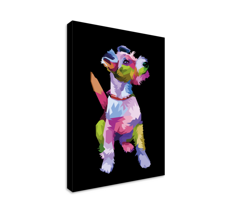 Εκτυπώσεις σε καμβά γεωμετρικών ζώων φοξ τεριέ για σκύλους - TenStickers