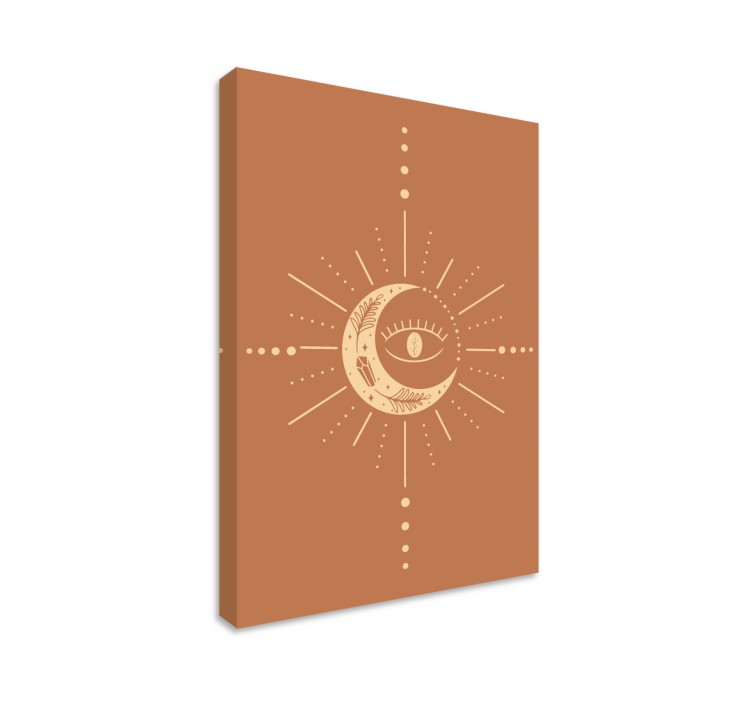 αφηρημένη ζωγραφική σε καμβά σχέδιο ουράνιας ημισελήνου - TenStickers