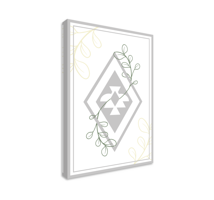 Ζωγραφική καμβά για το σαλόνι γεωμετρικό μοτίβο φύλλων - TenStickers