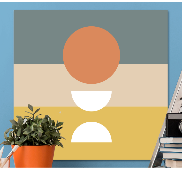 3 ριγέ με γεωμετρικό καμβά με κύκλο σημαία - TenStickers