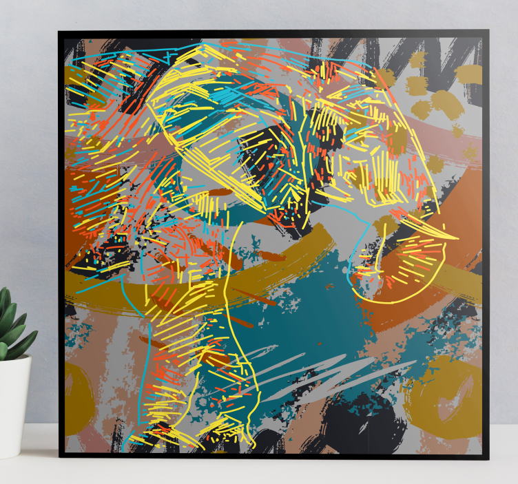 Τρισδιάστατοι ελέφαντες καμβά ελεφάντων νερού - TenStickers