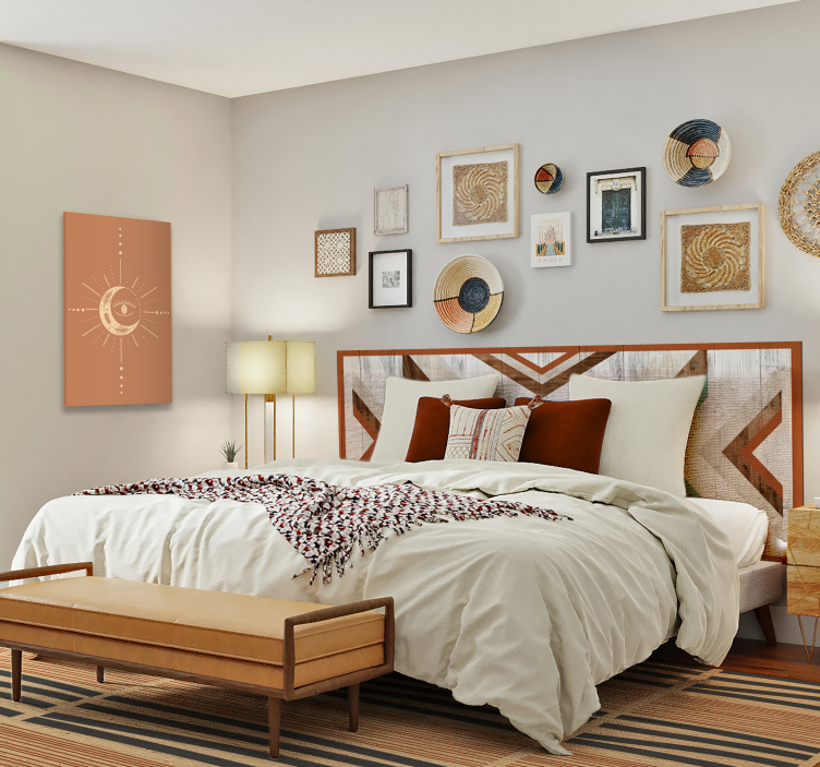 αφηρημένη ζωγραφική σε καμβά σχέδιο ουράνιας ημισελήνου - TenStickers