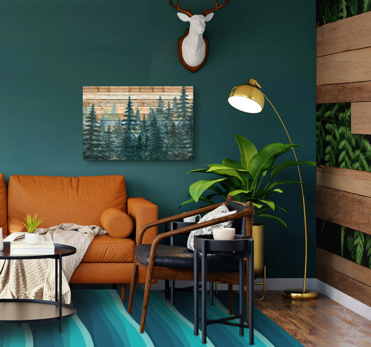 Ζωγραφική καμβά για το σαλόνι μεγαλοπρεπές πευκοδάσος - TenStickers