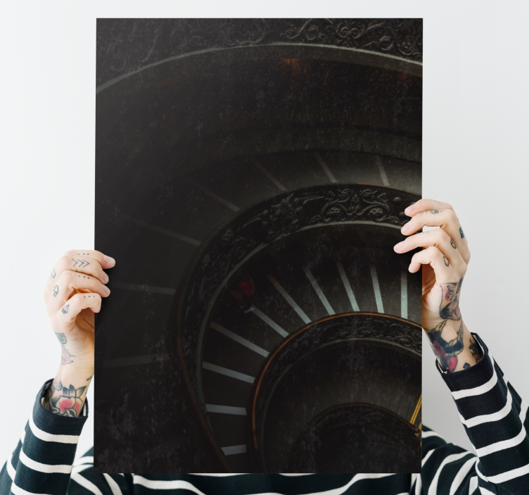 Αφηρημένη ζωγραφική σε καμβά Βάθος σπειροειδούς σκάλας - TenStickers