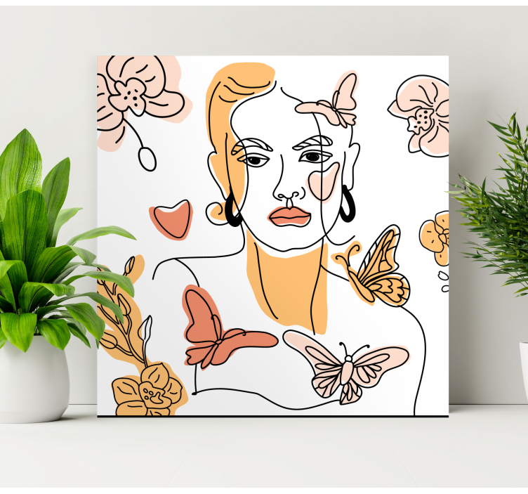 αφηρημένες εκτυπώσεις τοίχων υπνοδωματίων προσώπου γυναικών - TenStickers