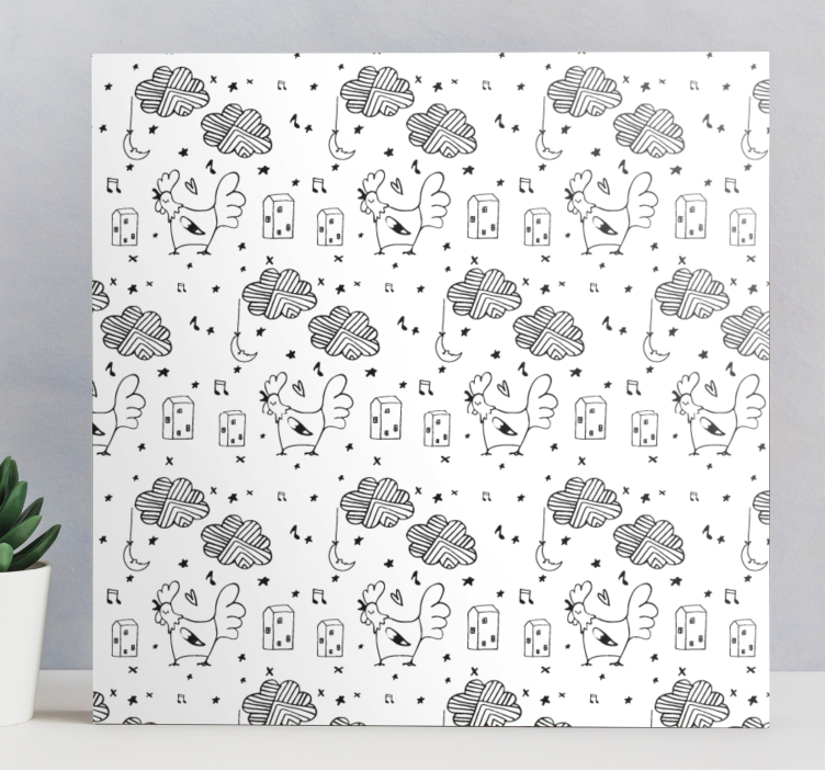 Ζωγραφική καμβά με ζώα Γοητευτικοί Φτερωτοί Φίλοι - TenStickers