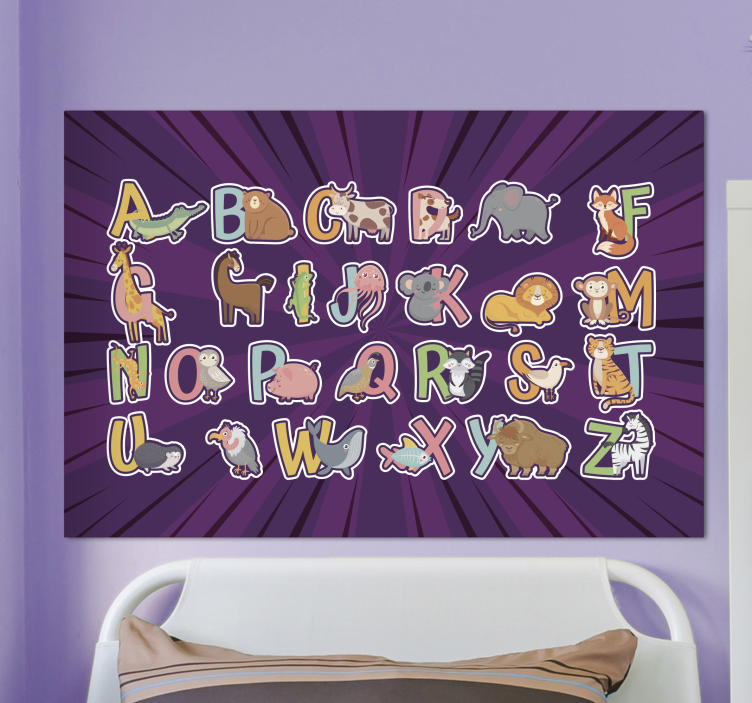 ζώα αγγλικό αλφάβητο καμβά για παιδιά - TenStickers