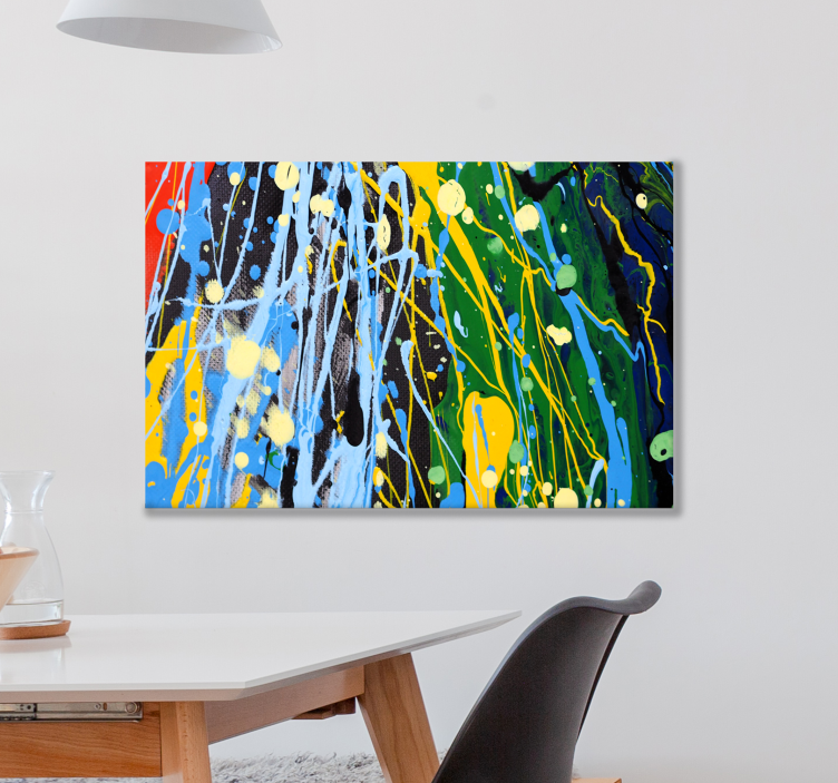 Art rainbow χρώμα splash καμβά art print - TenStickers