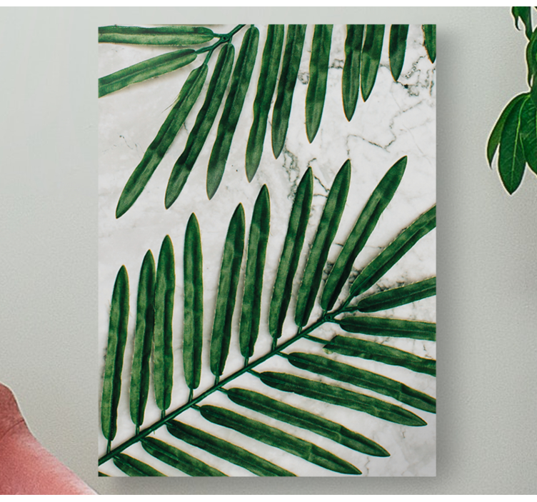 μεγάλα φύλλα φοίνικα σε καμβά για καθιστικό - TenStickers