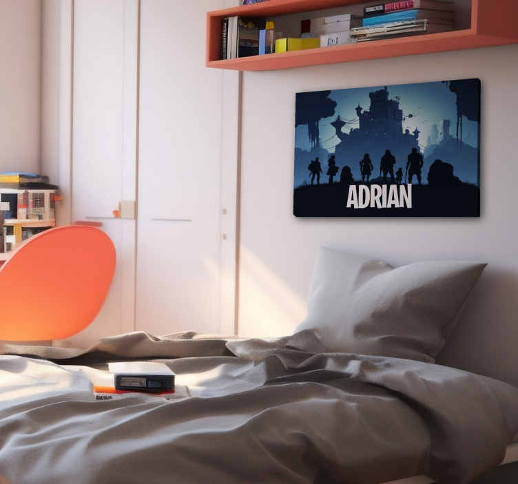 Ζωγραφική βιντεοπαιχνίδια Μπλε επική κάστρο - TenStickers