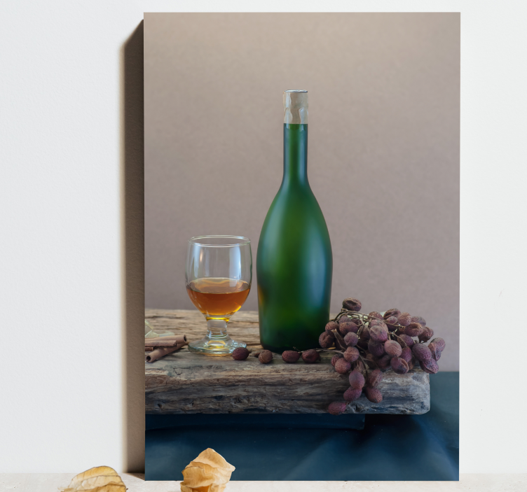 καμβά κρασί και φλιτζάνι φρούτων - TenStickers