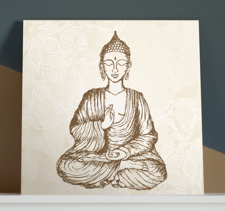 Buda vintage floral art wall art του Βούδα - TenStickers
