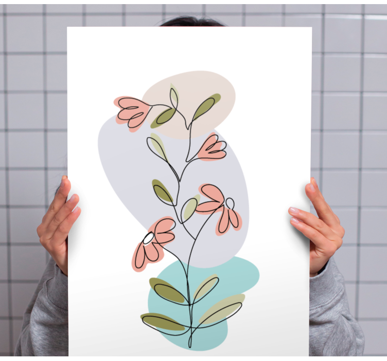 λουλούδια καμβά μινιμαλιστικό σχέδιο λουλουδιών μαργαριτών - TenStickers