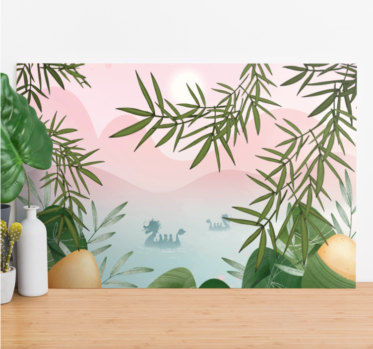 Δεινόσαυρος καμβάς ζωγραφικής Μεγαλοπρεπές Πλάσμα Λίμνης - TenStickers