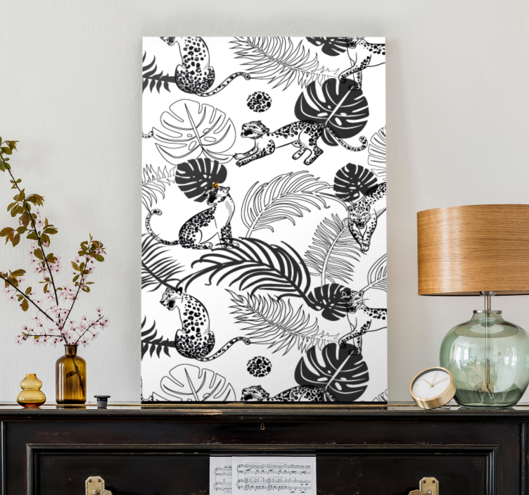 Καμβάς με σκυλιά και παιχνιδιάρικες ζούγκλες γάτες - TenStickers