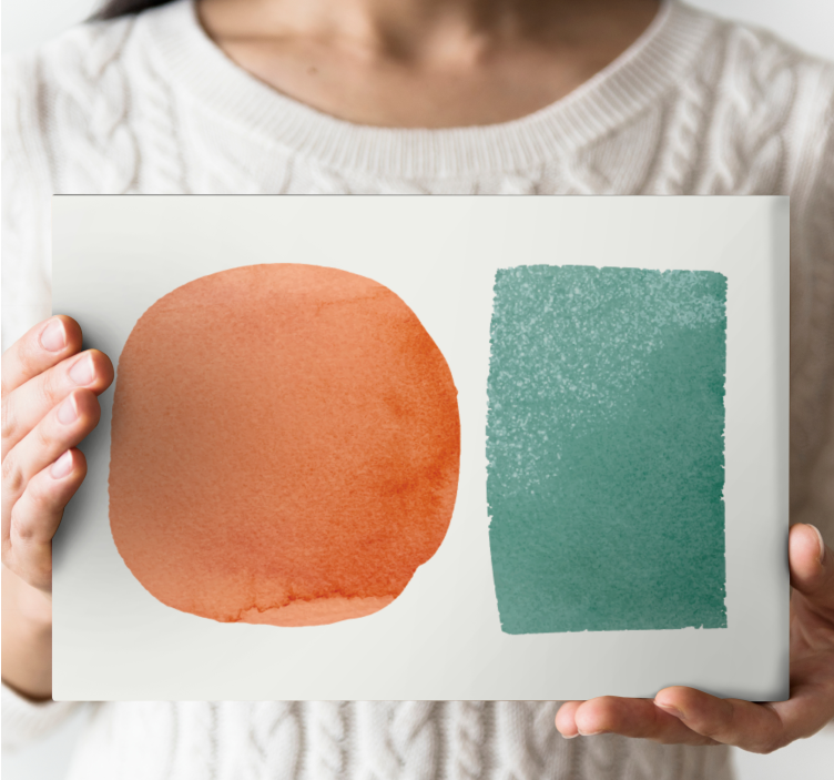 τελείες και τετράγωνα μινιμαλιστική εκτύπωση καμβά - TenStickers