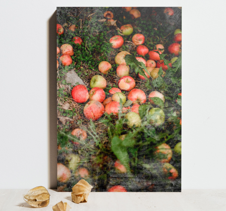 πεσμένα μήλα με πράσινο καμβά φρούτων - TenStickers