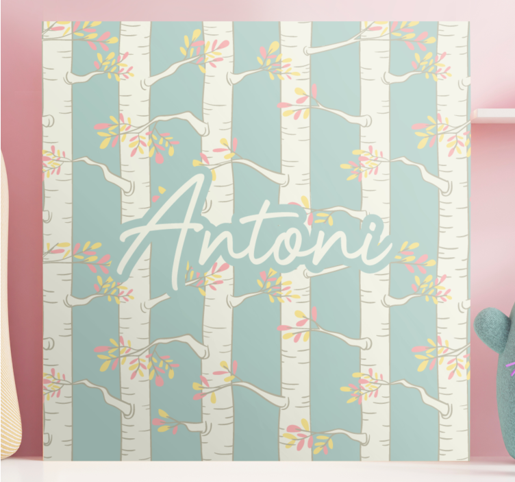 Ζωγραφική λουλουδιών και φυτών σε καμβά Ανθισμένα Μπερσάκια - TenStickers