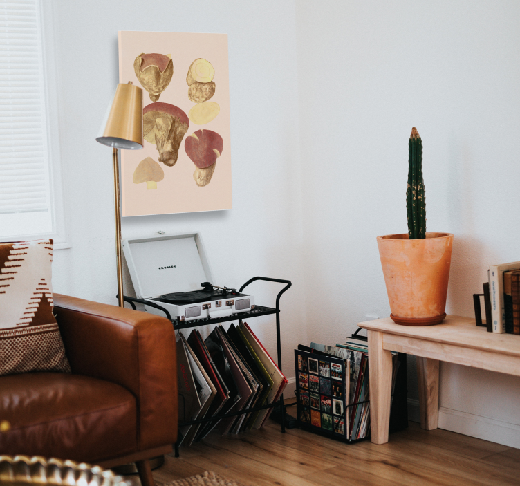 Ζωγραφική λουλουδιών και φυτών σε καμβά συλλογή μανιταριών - TenStickers