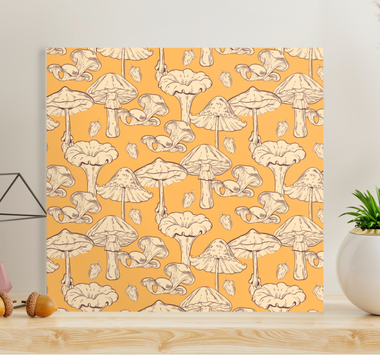 Ζωγραφική λουλουδιών και φυτών σε καμβά με μανιτάρια - TenStickers