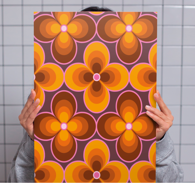 ρετρό καμβά ρετρό groovy μοτίβο - TenStickers