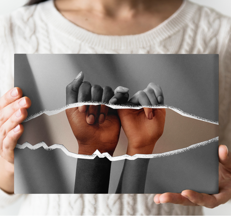 τα χέρια αγγίζουν εκτυπώσεις σε καμβά - TenStickers