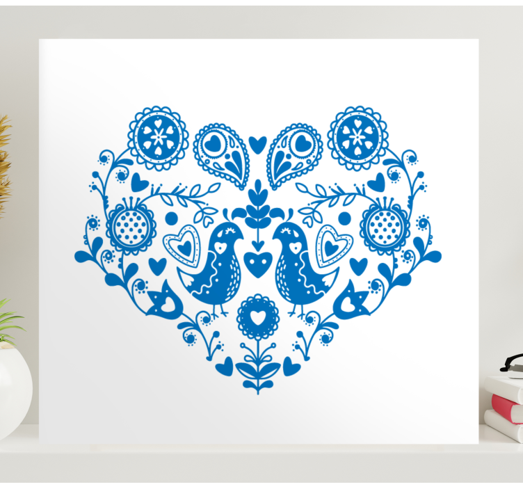 καρδιά σχήμα λουλούδι καμβά - TenStickers