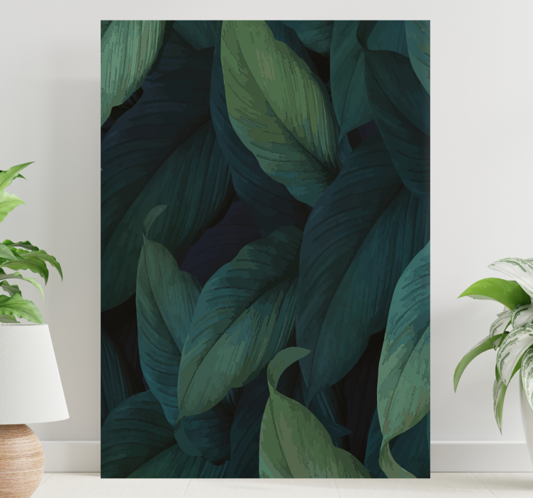 Εκτυπώσεις σε καμβά με βαθιά πράσινα φύλλα - TenStickers