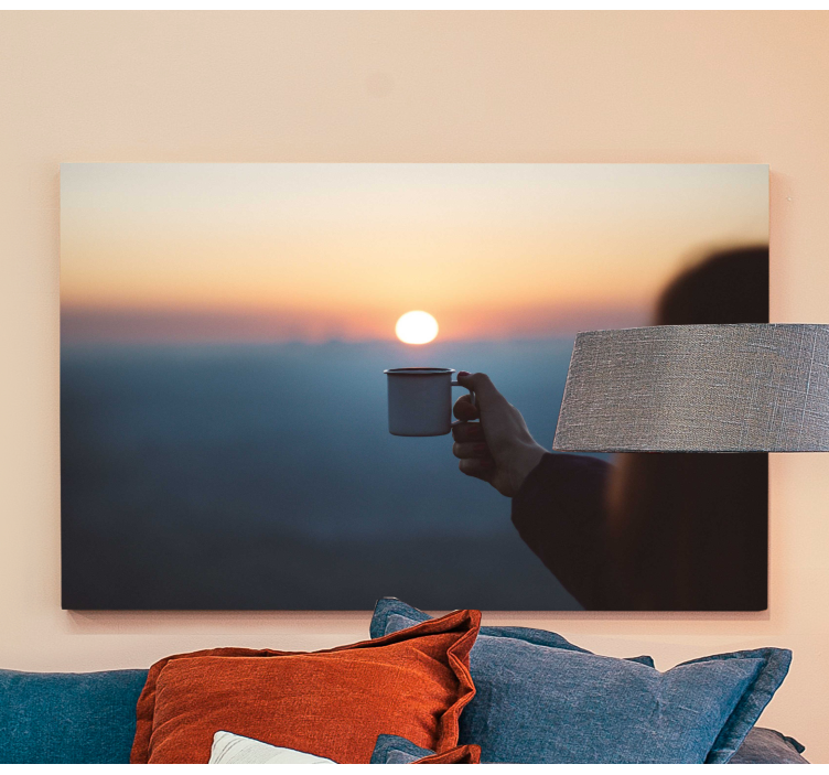 καμβά τοπίου και καφέ - TenStickers