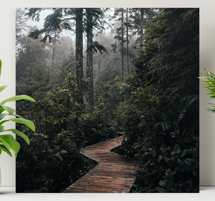 Καμβάς ζωγραφική τοπία ήσυχο δασικό μονοπάτι - TenStickers