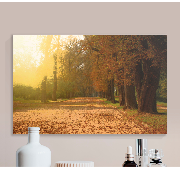 μακρά σοκάκι σε φθινόπωρο καμβά - TenStickers