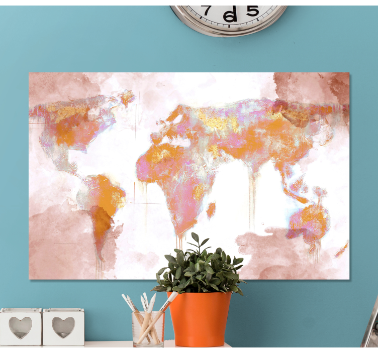μοντέρνα τέχνη splash παγκόσμιο χάρτη καμβά - TenStickers
