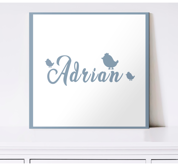 όνομα με μωβ νεοσσοί πουλί τέχνη καμβά - TenStickers