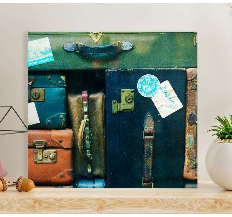 ωραίες εκτυπώσεις τοίχου vintage βαλίτσες - TenStickers