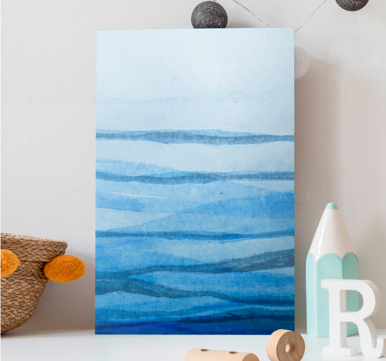 όμπρε εφέ κολλάει μπλε αποχρώσεις μοντέρνος καμβάς - TenStickers