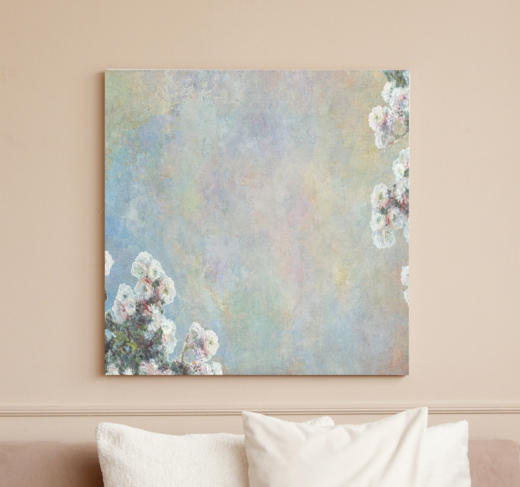 ζωγραφισμένο φόντο με λουλούδια ρετρό καμβά - TenStickers