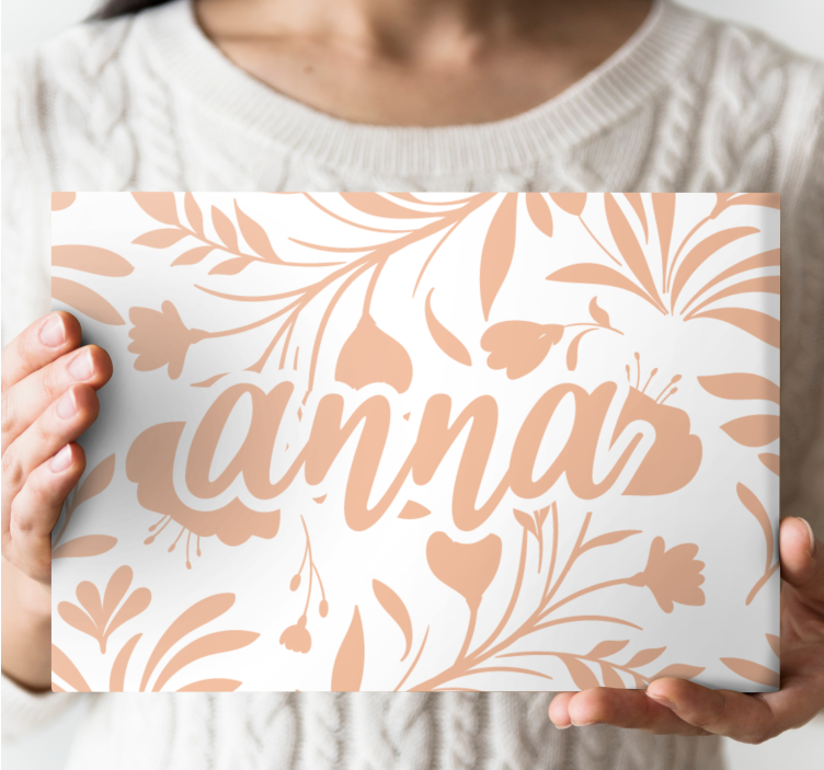 Εκτυπώσεις σε καμβά φυτών με μοτίβο ροζ vintage φύλλα - TenStickers