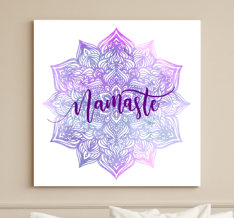 μωβ mandala namaste mandala καμβά τοίχου τέχνης - TenStickers