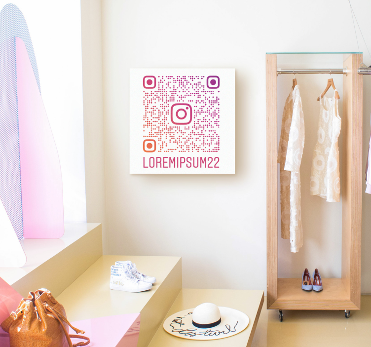 Εξατομικευμένος καμβάς πίνακας Προσαρμοσμένος κωδικός QR Instagra - TenStickers