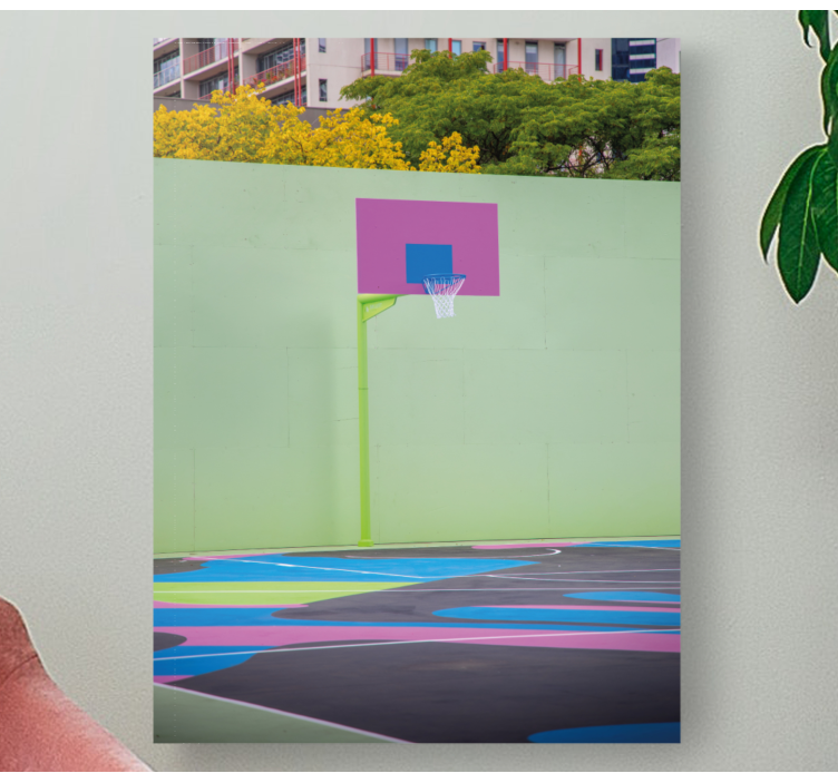 Αθλητικός καμβάς ζωγραφικής Πολύχρωμο Γήπεδο Μπάσκετ - TenStickers