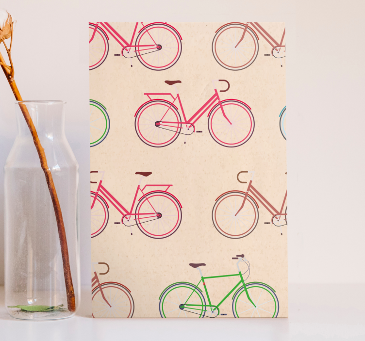 Αθλητικός καμβάς ζωγραφικής με πολύχρωμα μοτίβα ποδηλάτου - TenStickers