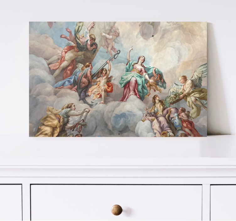 δύο άγγελοι που αγκαλιάζουν ο ένας τον άλλον καμβά εκτυπώσεις τέχ - TenStickers