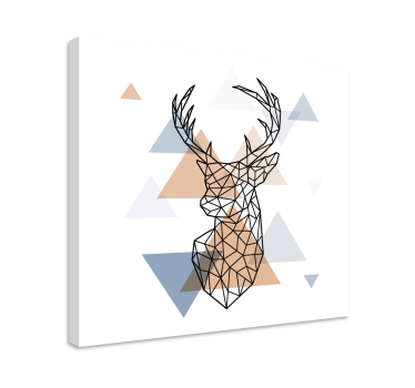 εκτύπωση καμβά ζώων origami ελαφιών - TenStickers