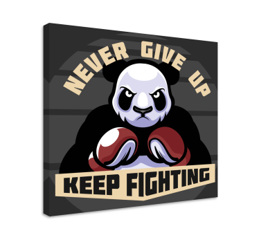 Ζωγραφική καμβά με ζώα κίνητρο πυγμαχίας panda - TenStickers