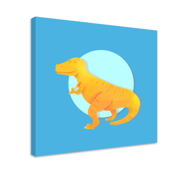 σκανδιναβικός δεινόσαυρος κίτρινο t-rex dinausar wall art - TenStickers